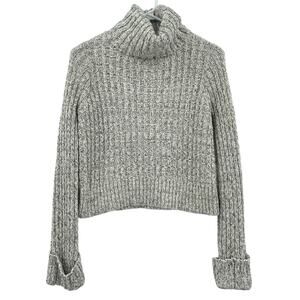 Free People Women's Sweater Marled Twisted Chunky Cable Knit, Sz.‎ S Cropped